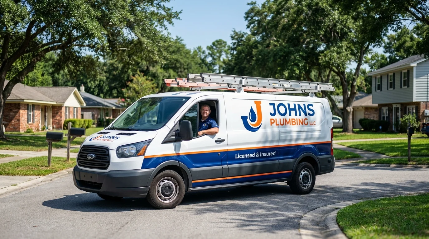 Johns Plumbing LLC service van in Manasquan, NJ