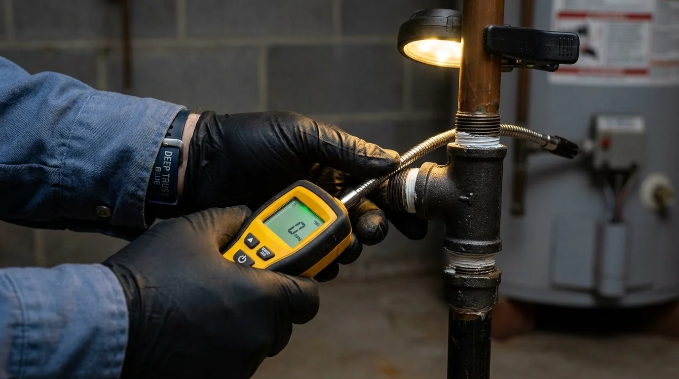 Gas leak detection with electronic sniffer by Johns Plumbing LLC in Manasquan