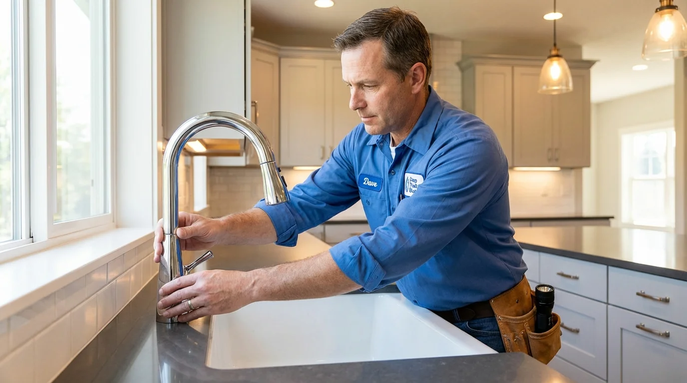 Kitchen faucet installation by Johns Plumbing LLC in Manasquan