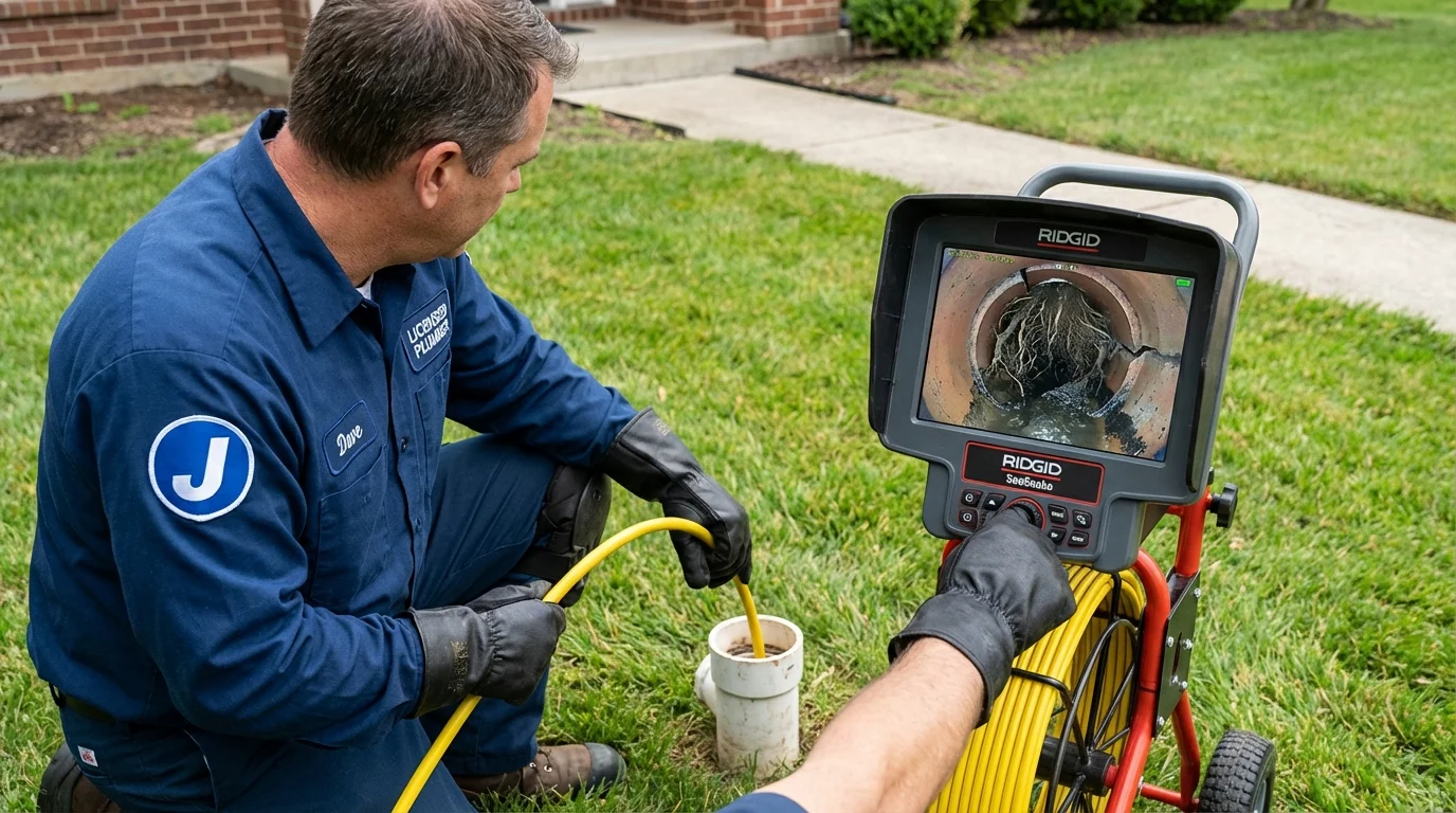 Sewer camera inspection being performed by Johns Plumbing LLC in Manasquan